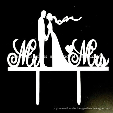 Romantic White Acrylic Wedding Cake Topper Designs